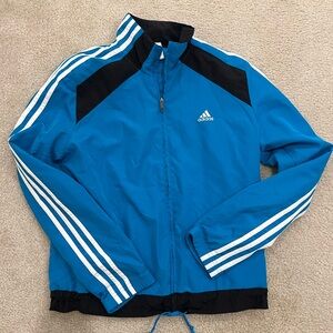 Adidas Blue full zip Wind Breaker size Medium